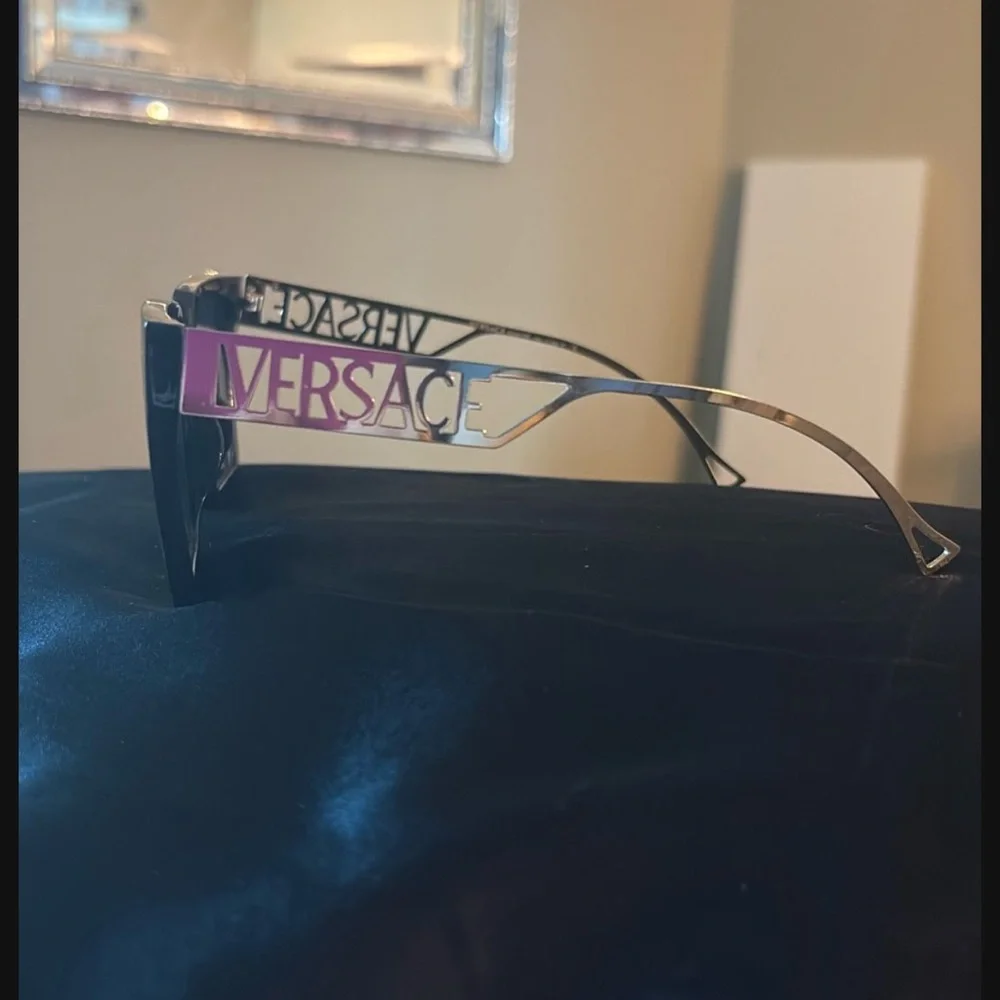 Versace Black and Gold Women's Glasses - Picture 2 of 3